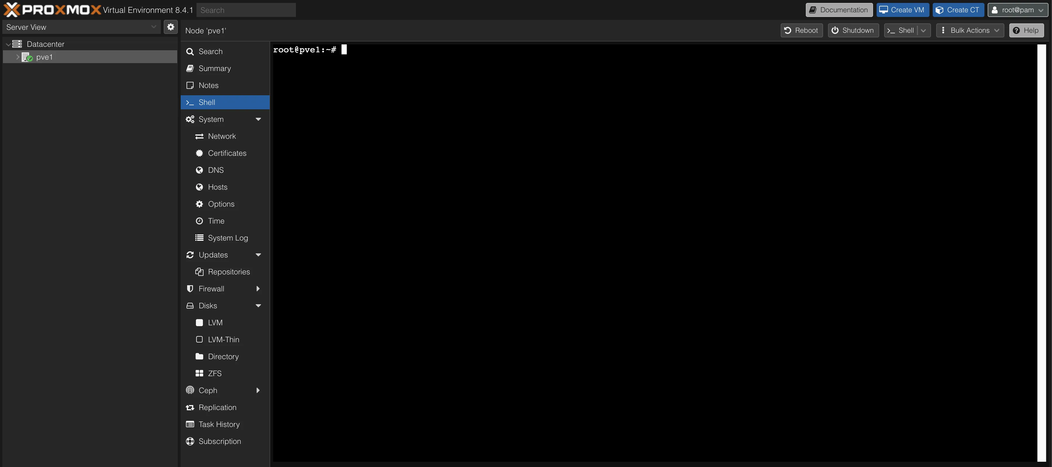 Proxmox Shell